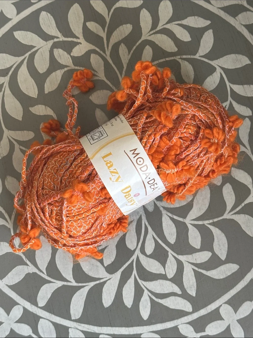 MODA·DEA Lazy Daisy Orange Novelty Yarn